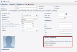 Personen Passwort zurücksetzen
