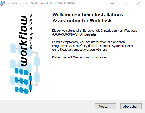 Installation Webdesk 1