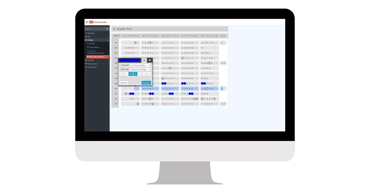 Home office planning in the personnel cloud