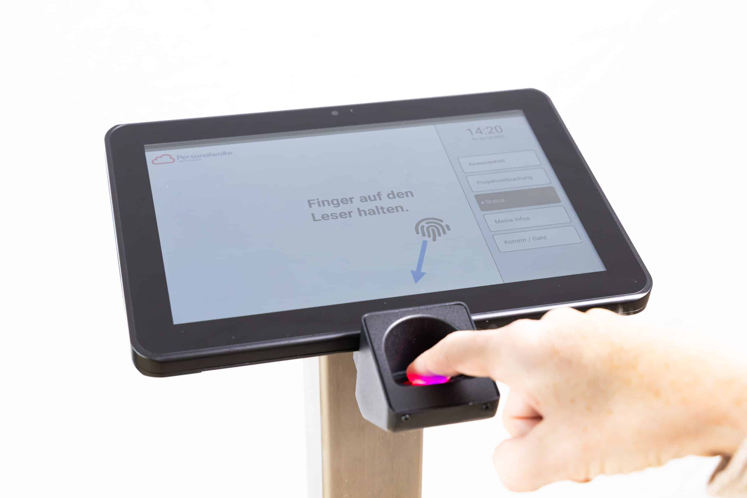 Efficient time recording for employees via finger scan